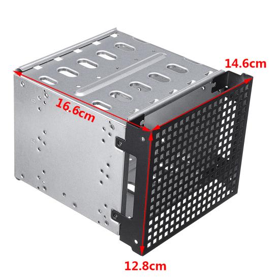5 слотов 3,5-дюймовый SATA SAS HDD Cage Rack Лоток для жестких дисков Caddy с пространством для вентилятора