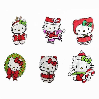 Рождественские цветочные клипсы и броши Crocs - Акрил с кошкой и рябью на воде