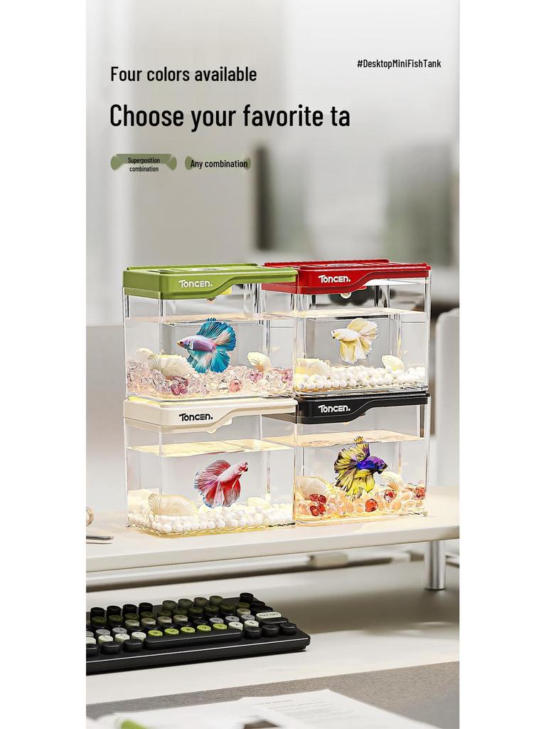 Mini Transparent Desktop Aquarium for Goldfish - Eco-Friendly Home Decor Fish Tank