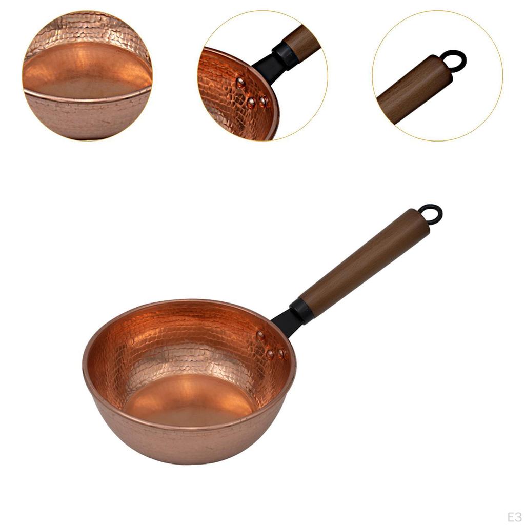 Медный горшок для молока с ручкой для варки и кипячения