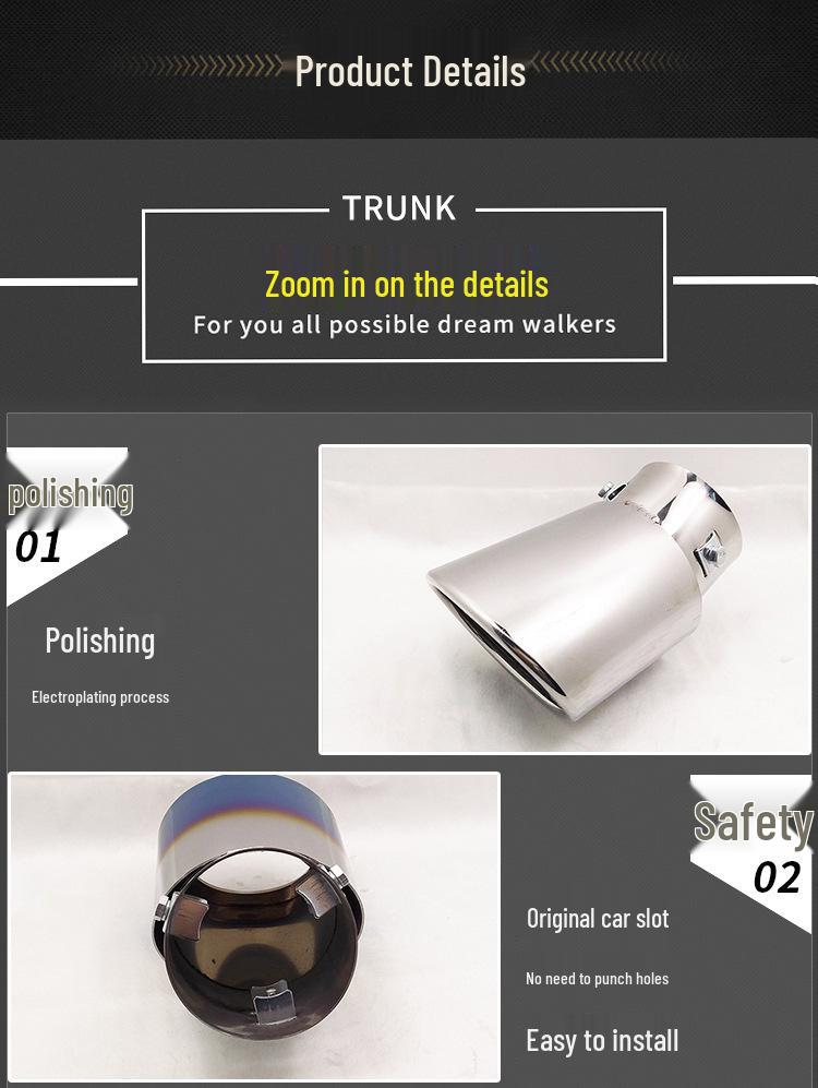 Модификация декоративной насадки выхлопной трубы Honda CRV/Highlander/IX35.