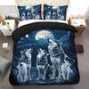 Hot-Selling Wolf Cartoon Three-Piece Home Textile Bedding 3D Digital Printing Quilt Cover Customization