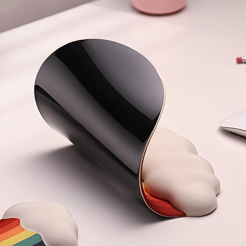 1 шт. Радужный мягкий пластиковый коврик для мыши, нескользящая основа и держатель для клавиатуры из пены с эффектом памяти - Мягкий для офисного комфорта, офисные принадлежности, комфорт пены с эффектом памяти