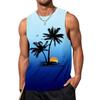 Майка без рукавов с 3D цифровым принтом «Мышцы», пляжная гавайская майка с кокосовой пальмой