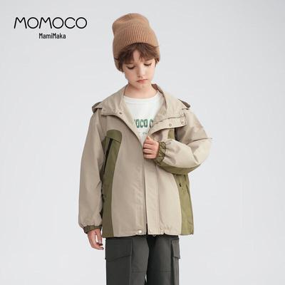 MOMOCO Детская ветровка с капюшоном для мальчика, осенняя, для улицы, 2025