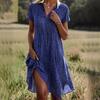 Summer Polka Dot V-Neck Short-Sleeve Dress for Women