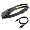 ORIGINCOM USB Rechargeable Front Lightweight and with Motion Detection and Mode Perfect for Emergency Bicycle and Nighttime Work COB-LED/XPE-LED