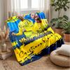 Cristiano Ronaldo Custom Name Text Flannel Blanket Soccer Logo Personalized Fleece Throw Blanket Special Gift For Sofa Bedroom Home