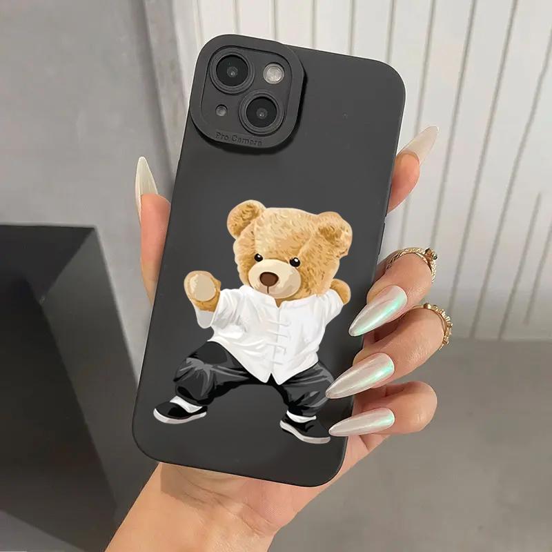 Чехол для телефона с рисунком медведя для Xiaomi Redmi Note 14 13 12 Pro Plus 5G 12S 11S 11 10S 10 Redmi 12 13C 14C Ударопрочный силиконовый чехол