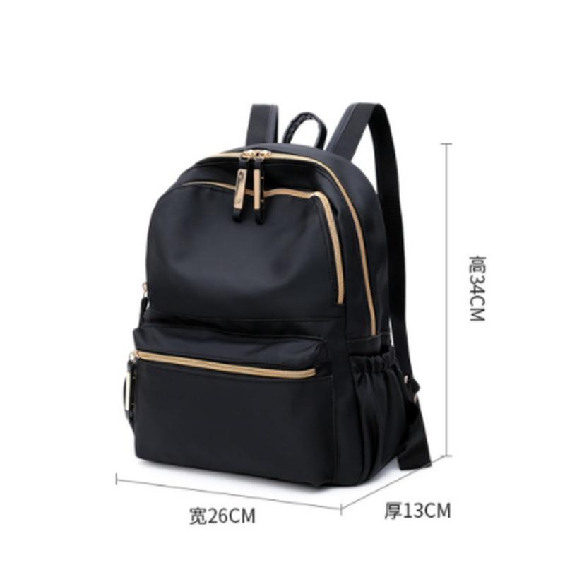 Casual Oxford Backpack Women Black Waterproof Nylon School Bags for Teenage Girls Travel Tote Backpa