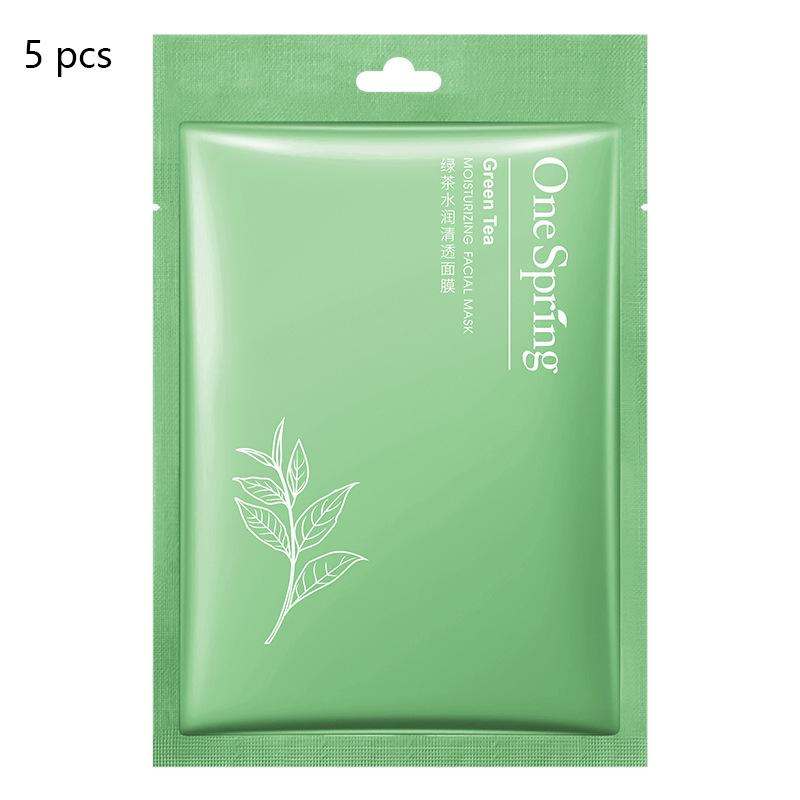 Увлажняющая прозрачная маска с зеленым чаем, увлажняющая, освежающая и удобная, легкая и дышащая тканевая маска