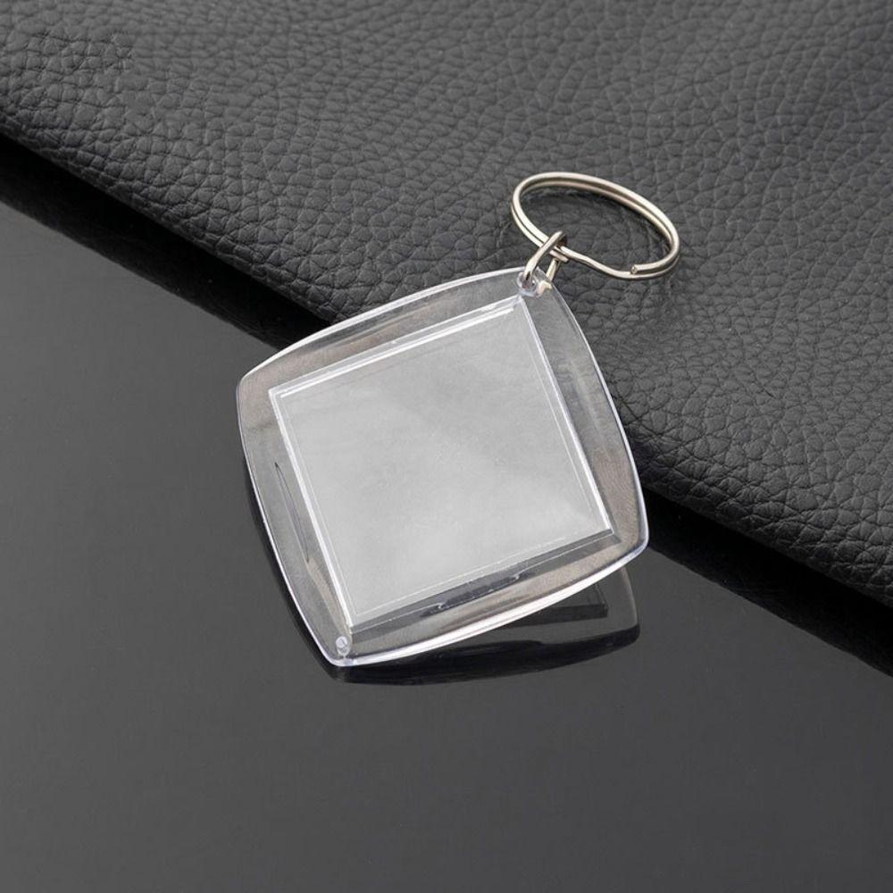 Прозрачный фотобрелок держатель для ключей рамка для фотографий модный пустой брелок для ключей в виде рамки для девочек подарок