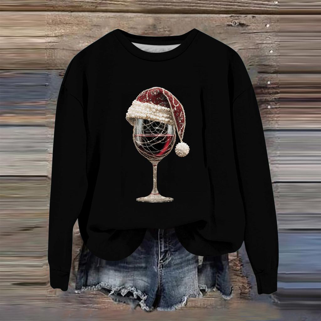 Женская мода с принтом, длинный рукав, свободный круглый вырез, свитшот, осень