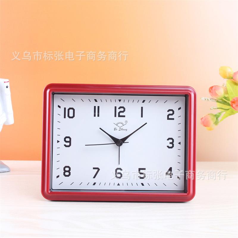Square silent alarm clock simple large size bedroom clock digital sweep second clock student children bedside alarm clock