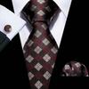 2021 Men Ties 10 Styles Silk Necktie Hanky Cufflinks Plaid Striped Ties Set for Business Wedding