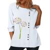 Fashionable Women's Cotton Top with Multiple Trendy Printed Patterns, Round Neck, and Long Sleeves
