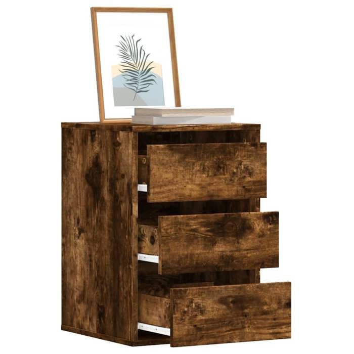 VidaXL Corner Chest of Drawers Smoked Oak 40x41x58 Cm Engineered Wood, Chest of Drawers with Drawers, Filing Cabinet, Cabinet with Drawers, Cabinet of 852838