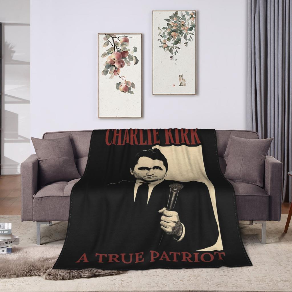 Official In Loving Memory of Charlie Kirk Blanket Velvet Summer Multifunction Warm Throw Blankets Home Office Bedding Throws