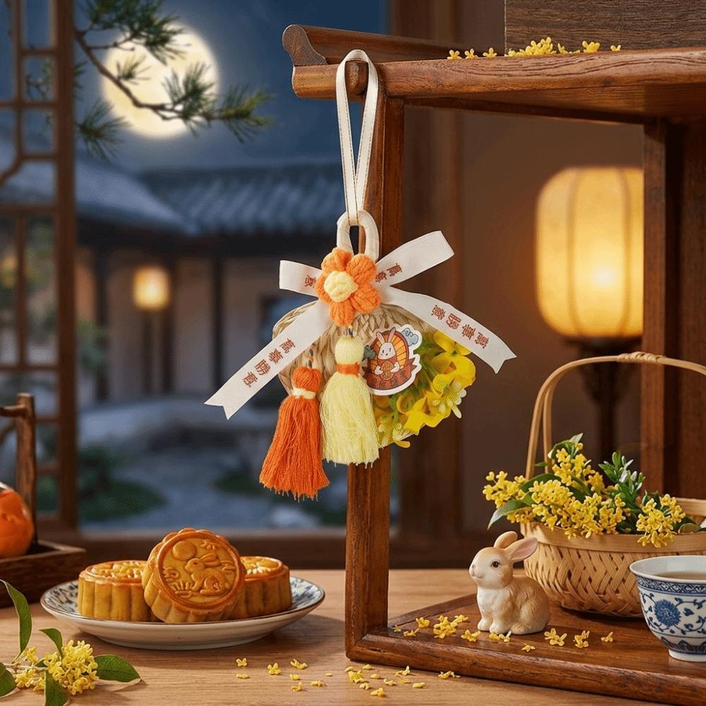Material Kit Flower Tassel Hanging Handmade Moon Festival Pendants  Holiday Gift