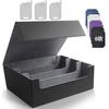 AWESOPAL Large Capacity Deck Case | Holds Over 1800 Trading Cards | 8 Compartments + 4 Divider Clips | Magnetic Closure Card Storage Box (Black Exteri