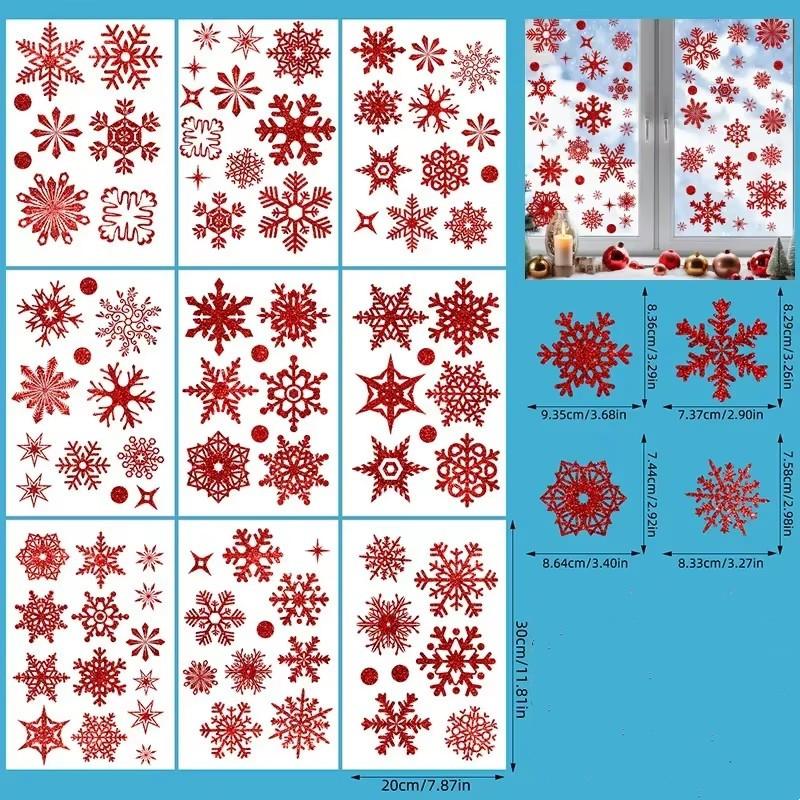 9 шт./лот Рождественская снежинка настенная наклейка новая Рождественская снежинка стеклянная настенная наклейка украшение на стену декор комнаты