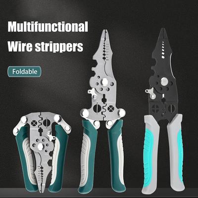 1 шт. Многофункциональный складной инструмент для снятия изоляции, обжима, резки кабеля, плоскогубцы, инструмент для зачистки, резки кабеля, прокладки электропроводки