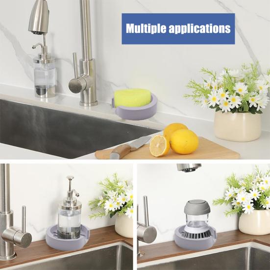 Держатель для губки с присоской, нескользящий дизайн, быстросохнущий силиконовый держатель для губки