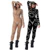 Cyber Punk 3D Digital Printing Halloween Party Role Play Outfit Women Cosplay Costume Carnival Jumpsuit