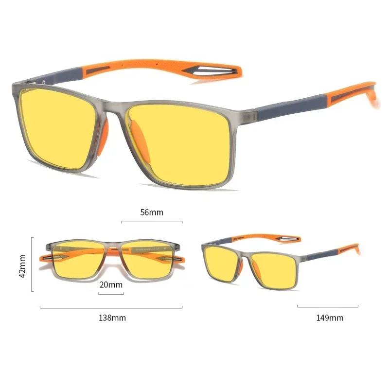 Новые ультралегкие спортивные солнцезащитные очки TR90 с антибликовым покрытием и ночным видением для защиты во время соревнований в телефонные игры, очки с плоской оправой