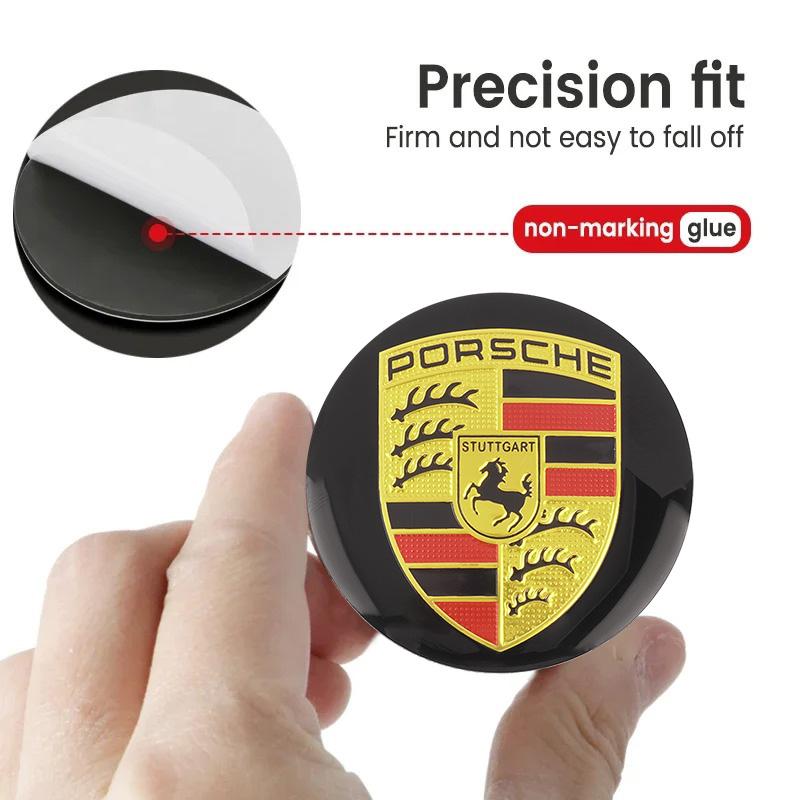 AABKW1 4pcs 3D Car Wheel Center Hub Cap Sticker Car Emblem Wheel Center Cap For Porsche Cayenne Macan 911 Boxster Cayman Panamera 718