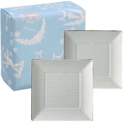 Официальный свадебный подарок Wedgwood Geo Platinum Квадратный свадебный подарок для невесты и официально импортируемый поднос для упаковки, Пара, Белый, Посуда, Жених,