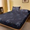 1 Simple Modern Stars Moon Printed Matte Fitted Sheet, Bedroom Printed Bed Cover, Bedding (Excluding Pillowcases)