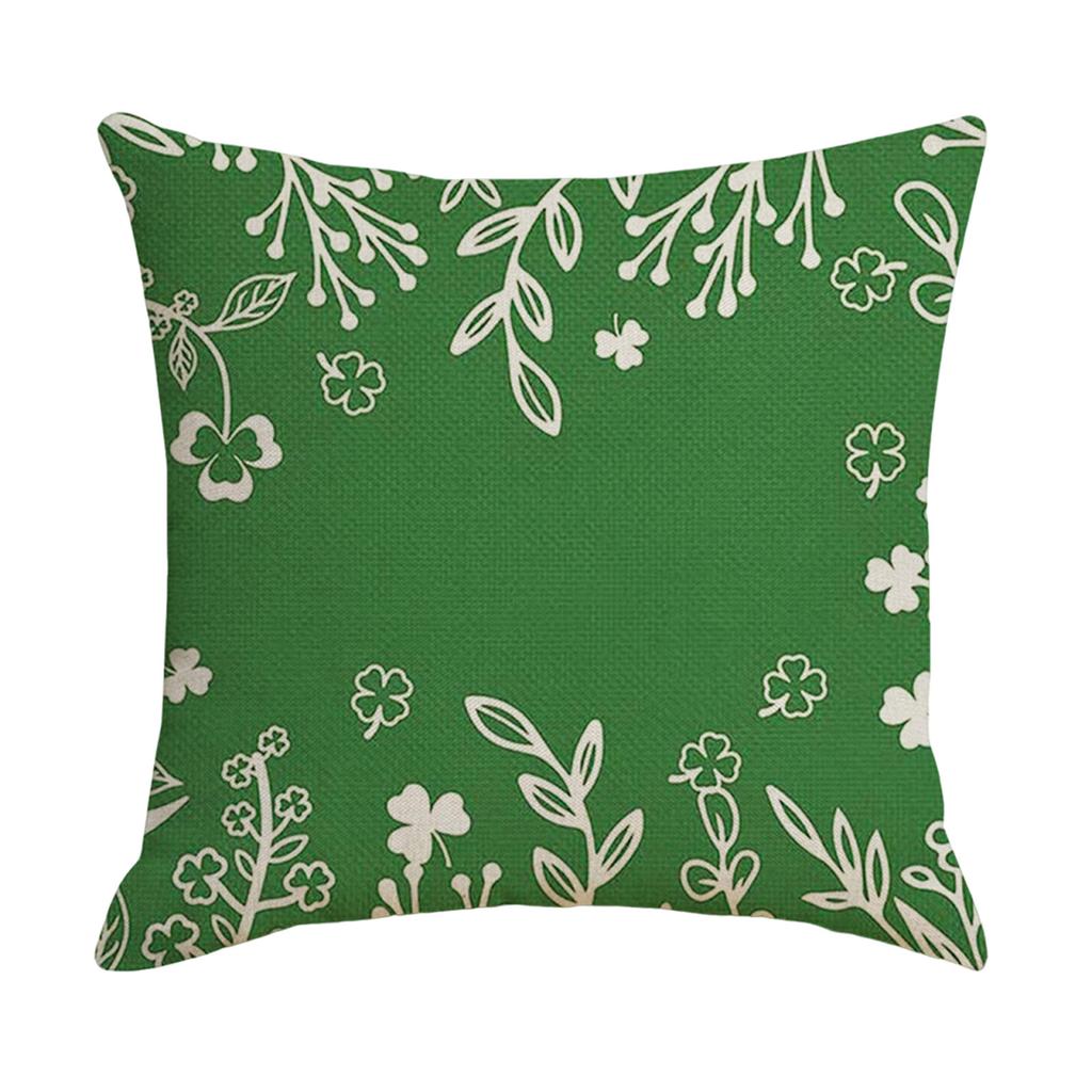 43x43cm St Patricks Day Decorations For Home Cushion Cover Clover Pillowcase Saint Patricks Irish Party Decorative Pillowcase