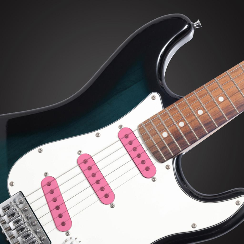 3Pcs Plastic Single Coil Pickup Covers 48mm 50mm 52mm Replacement for Electric Guitar(Pink)