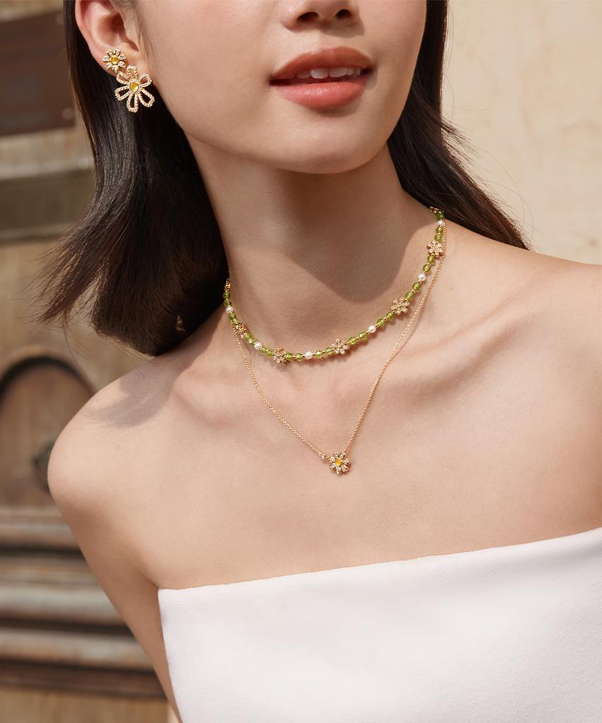 Lola Rose Daisy Peridot Freshwater Pearl Women'S Beaded Necklace
