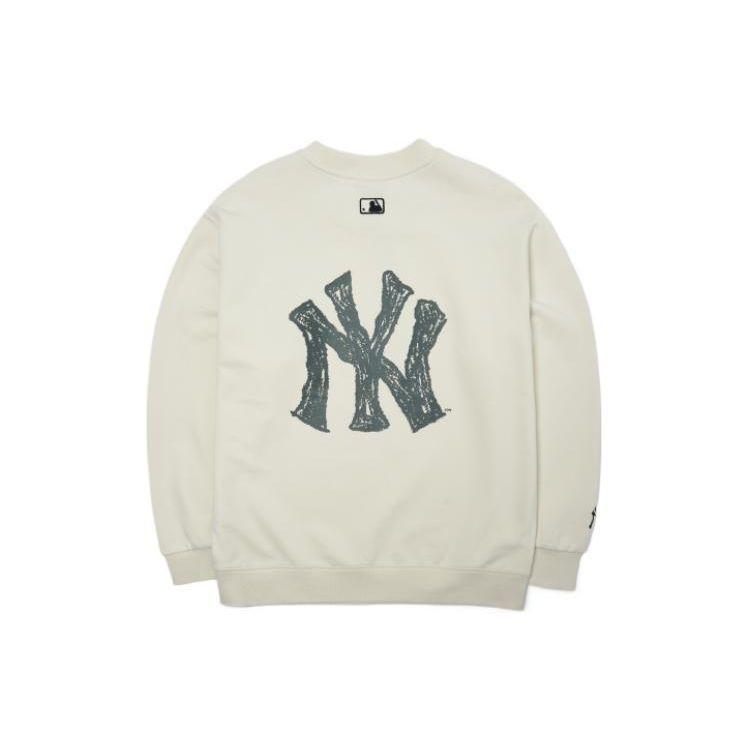 MLB Mega Bear Fw22 Вышитый Медведь Круглый Вырез Пуловер Свободный Длинный Рукав Толстовка Унисекс толстовка Цвет Off-White 3AMTE0124-50CRS