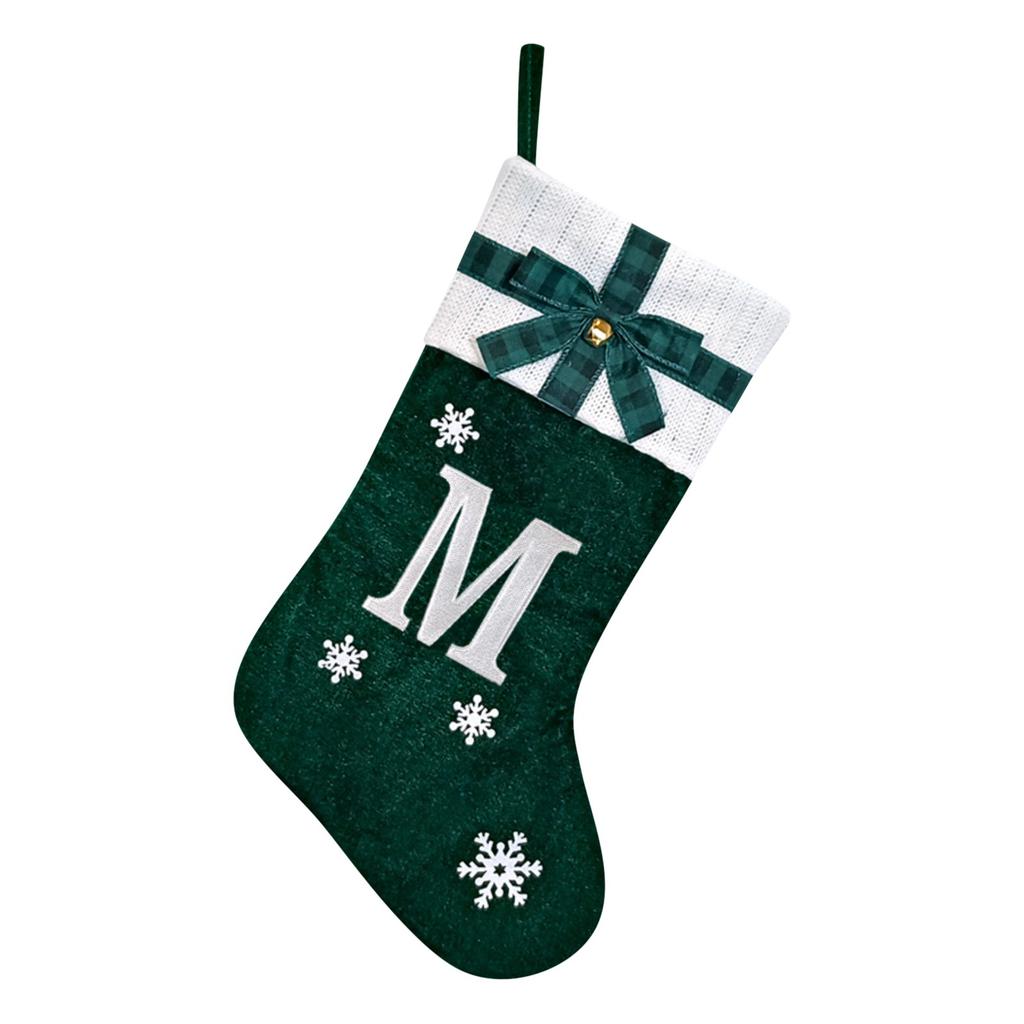 Christmas Stockings Small Embroidered Letter Knitted Xmas Hanging Stocking Decorations Christmas Party Decor