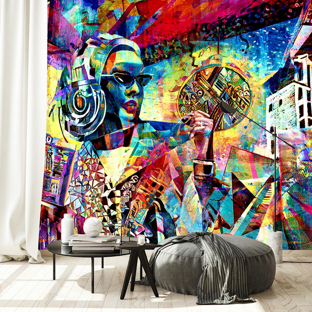 Wallpaper Woman Abstraction Colorful