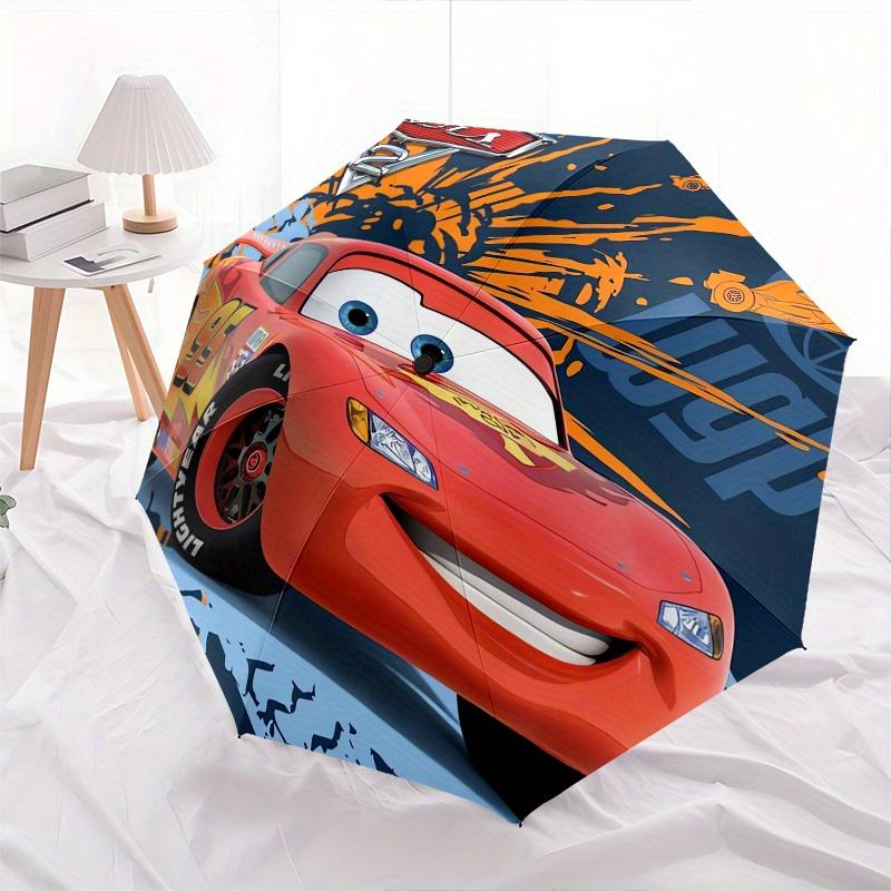 Lightning McQueen,Cars 3 Automatic Opening and Closing Umbrella - 8-rib Folding Design, Lightweight and Portable, Suitable for Daily Busines