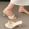 Мода 2025 Лето Новые Сандалии Женская Мода Круглый Носок Открытый Носок Бант-бабочка Противоскользящие Износостойкие Шлепанцы на Высоком Каблуке