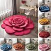 Floral Plush Floor Mat Non-Slip Absorbent Diatomaceous Earth Rug 3D Visual Flower