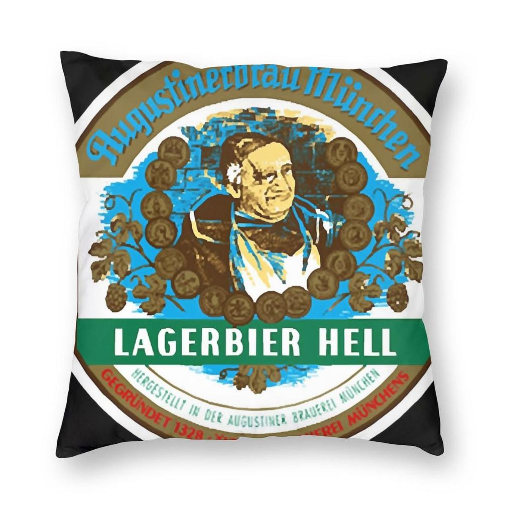 Augustiner Lagerbier Hell Пивная Квадратная Наволочка Полиэстер Лен Бархат Печатная На молнии Декоративная Наволочка Домашняя Наволочка для Подушки