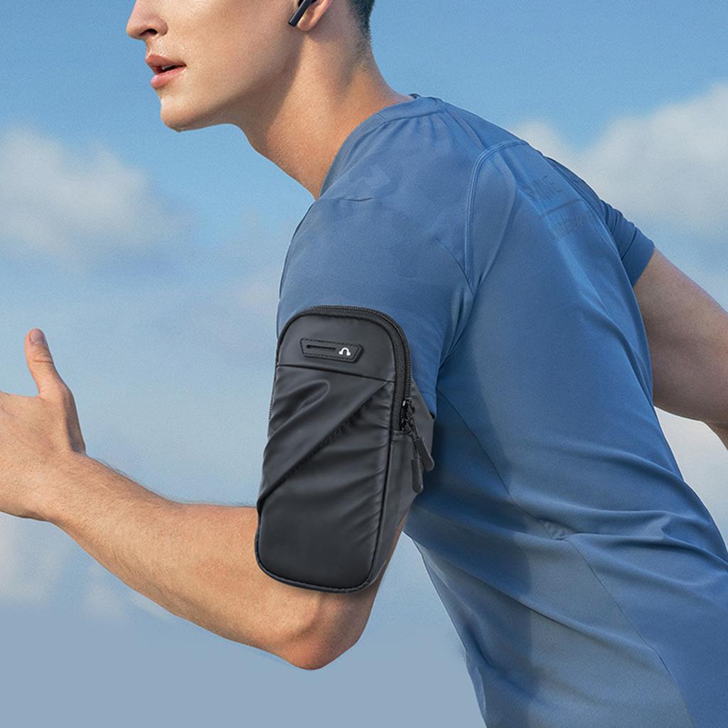 Спортивная сумка на руку Износостойкая большая вместимость Нескользящая Удобный гладкий держатель на молнии Брызгозащищенный браслет Держатель для мобильного телефона Аксессуар для спортзала