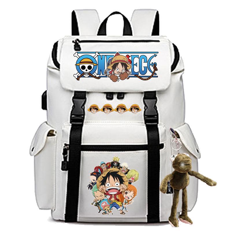 2024 новый популярный трансграничный рюкзак с мультяшным принтом ONE PIECE для студента колледжа, большая вместимость, для ноутбука