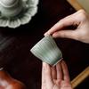 Целадоновая рельефная чашка для дегустации чая с лотосом - Ретро-керамический одинарный набор для чая
