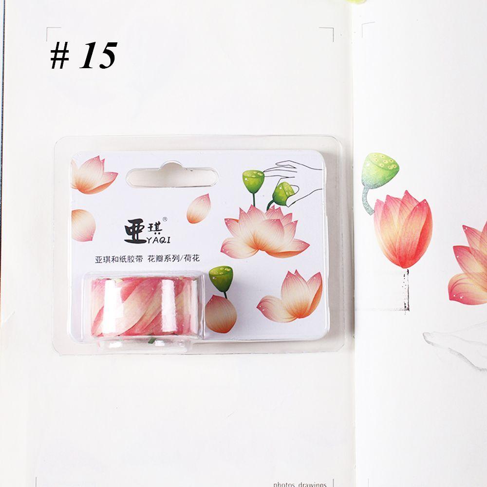 200PCS Adhesive Stylish Decorative Flower Petals Tape Masking Tape Sticky Paper Scrapbooking