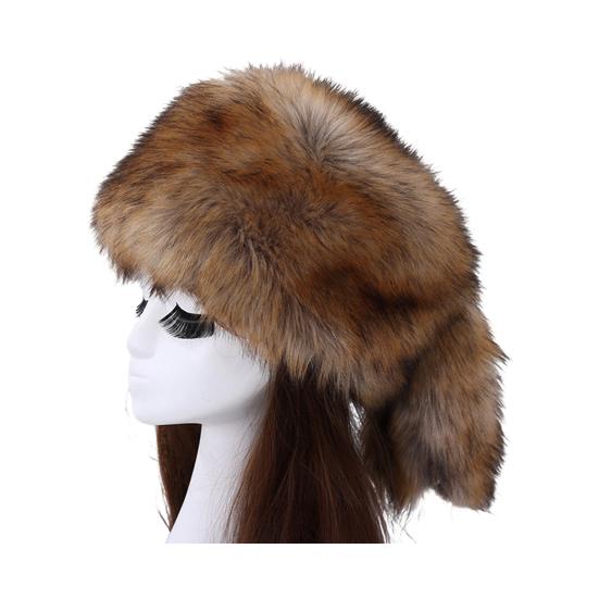 Winter Hat Ethnic Style Design Ear Protection Thickened Lining Faux Fur Ball Women Hat