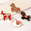Brooch Pin 2026 Zodiac Horse Brooch Zinc Alloy Enamel Shirt Collars Scarves Badge Traditional Culture Jewelry