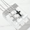 Vnox Натуральный Черный Оникс Крест Ожерелье для Мужчин, Нержавеющая Сталь Подвеска Коробчатая Цепь, Религиозный Ювелирный Подарок для Мужа Отца Сына