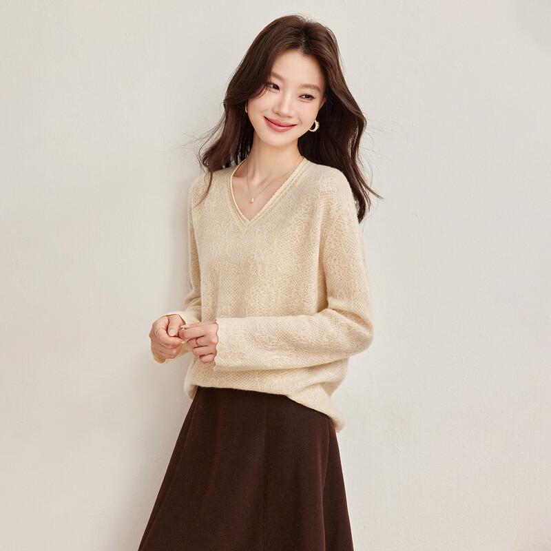 Shexi Lazy Style Hollow-Out Cashmere Sweater